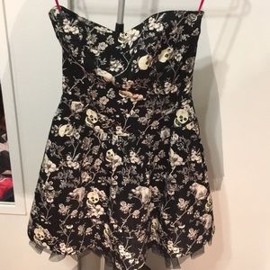 Betsy Johnson skull and bird tulle bottom dress